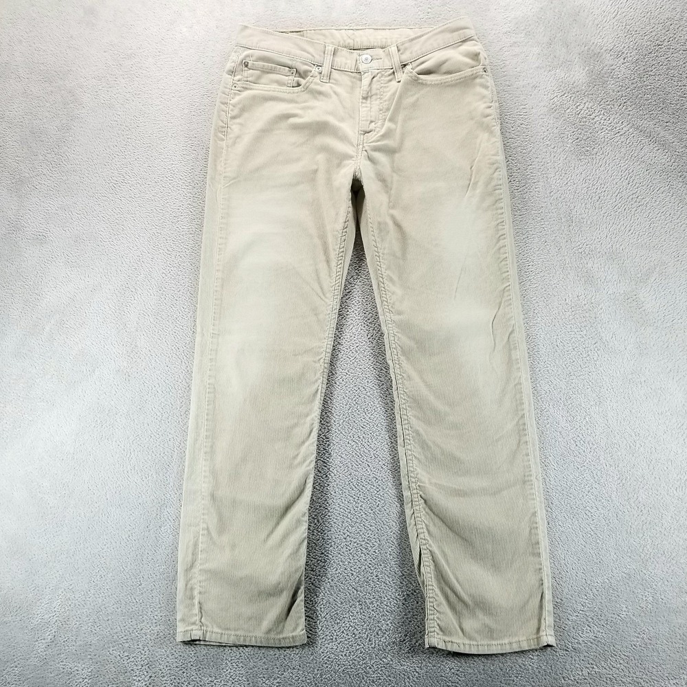 Levis‎ 514 Jeans Mens 32x30 Beige Corduroy Straight Stretch Casual Office